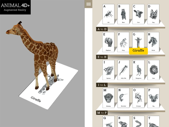 التطبيق التعليمي  D4 Animals