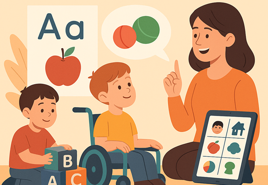 أحدثُ الممارسات لتطوير اللغة لدى الأطفال ذوي الإعاقة المُتأخّرين لغوياً